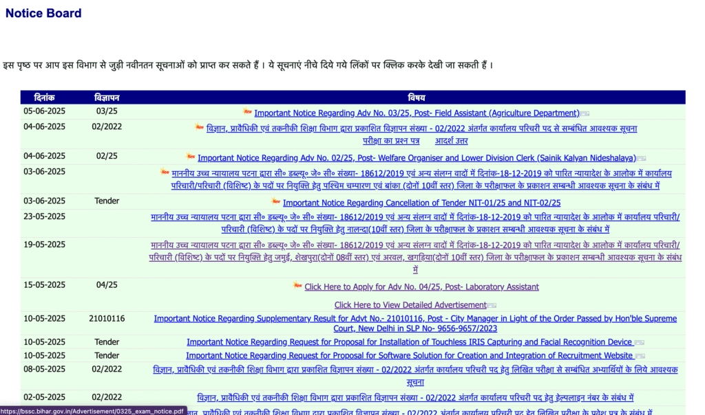 BSSC Field Assistant Admit Card 2025